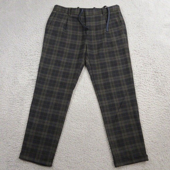 Scotch & Soda Tartan Plaid Chino Pants size 30‎ x 26 HEMMED READ Drawstring - Picture 1 of 12